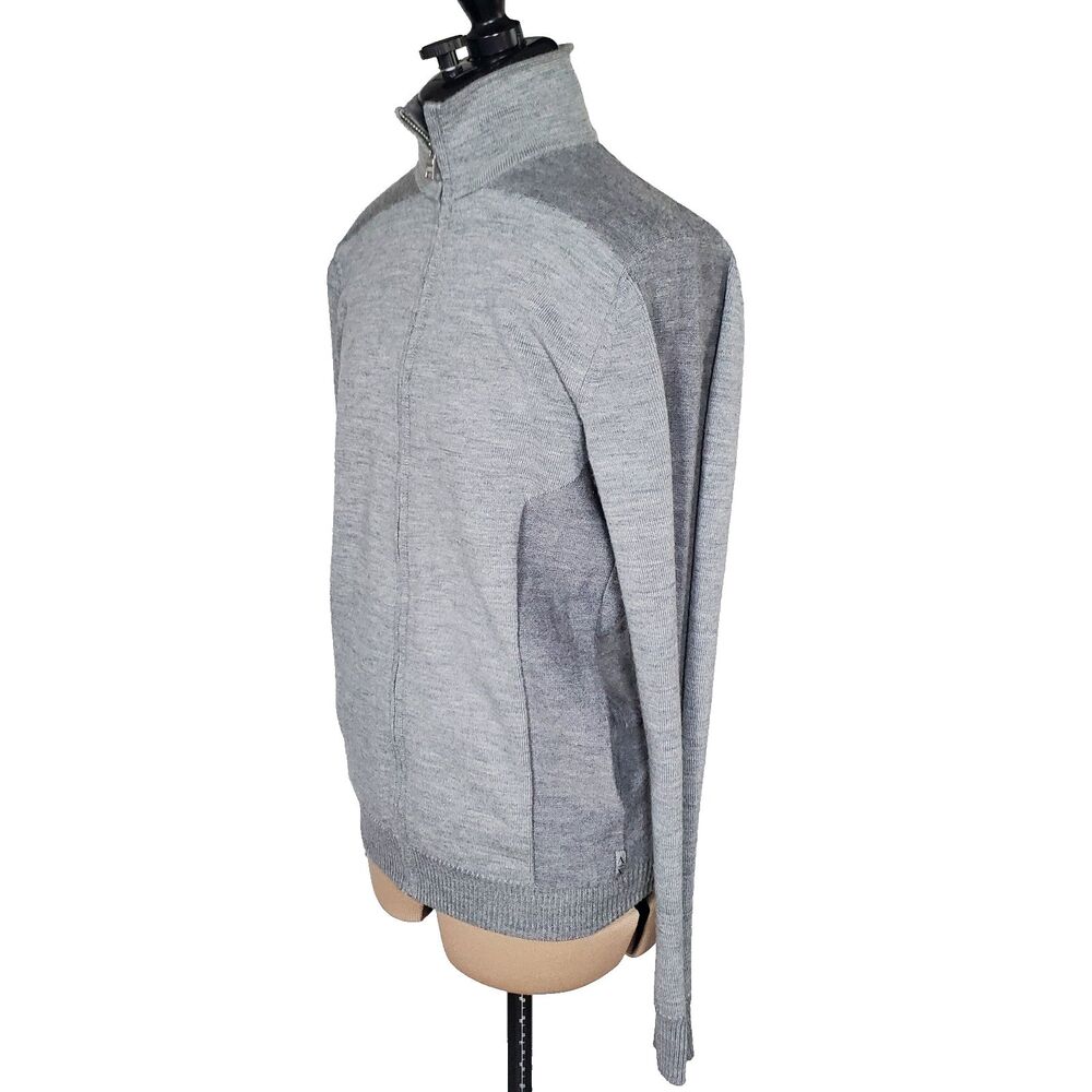 Armani Exchange Men’s Sweater Size Small Grey Full Zip Cardigan Merino Wool
